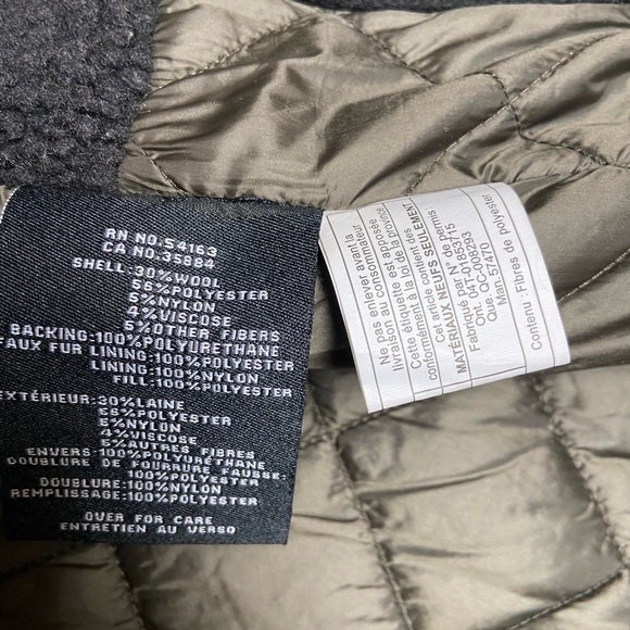 Cole Haan Black Quilted Lining Hooded Wool Stadium Cloth Pea Coat Size XL - Picture 5 of 11